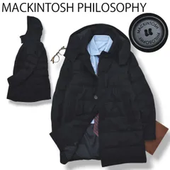 【美品】 マッキントッシュ フィロソフィー ダウン コート 無地 38 ネイビー