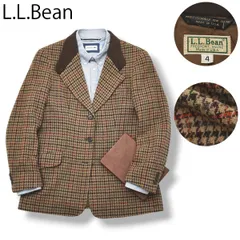 USA製 エルエルビーン テーラードジャケット ブレザー 4 チェック柄  ♪