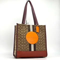 【映える上質カジュアル】　COACH コーチ　トートバッグ デンプシー キャリーオール シグネチャー A4収納可 肩掛け レディース　ブラウン系