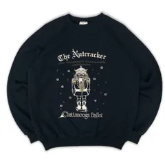 90s sweat shirt くるみ割り人形100周年記念スウェット　トレーナー　黒　USA ラグラン