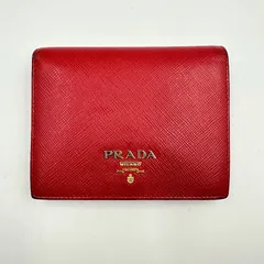 PRADA　プラダ　折り財布　赤　サフィアーノ