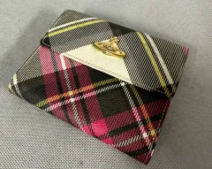 ブランド VIVIENNE WESTWOOD (正規品) ハウンドトゥースチェック ゴールド装飾 R付き 二つ折り財布 中財布 カード