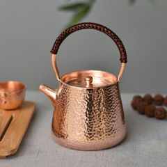純銅製槌目急須 500ml 提梁銅壺 湯沸かし 茶道具 煎茶 薪湯沸 - メルカリ