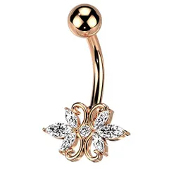 ✨新品 HSP ヘソピアス 14G CZ ピンクゴールド ハート