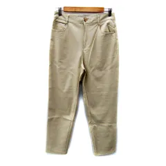 ザラ ZARA フェイクレザーパンツ テーパードパンツ ロング丈 無地 40 L ライトベージュ /SY18