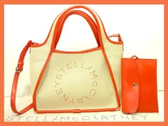 ステラマッカートニー Stella McCartney トートバッグ/ショルダー/クロスボディ ロゴ オレンジ&ベージュ エコレザー ミニポーチ 袋 A4収納