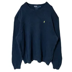 セーター ラルフローレン 2XL ネイビー ワンポイント ニット メンズ 古着