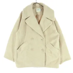 美品 earth music&ecology アースミュージックアンドエコロジー ミャンマー製 長袖 ピーコート M ベージュ レディース 古着