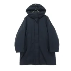 美品 UNIQLO ユニクロ 長袖 ダウンコート S ネイビー フーディー レディース 古着
