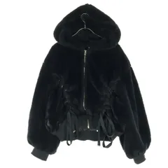 ROJITA ロジータ 長袖 レースアップ フェイクファー ジャケット F ブラック レディース 古着