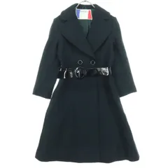 NINA RICCI ニナリッチ 長袖 ダブルブレスト ウールコート 9 ブラック レディース 古着