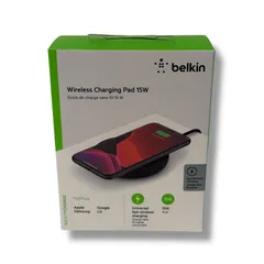 【新品未開封】Belkin ワイヤレス充電器 充電パッド 15W Qi AirPods/ iPhone micro-USBケーブル、ACアダプター付き ブラック WIA002dqBK