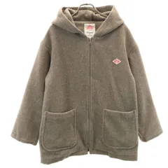 美品 Danton ダントン 日本製 ライトパイル ウールモッサ フードジャケット 36 アッシュブラウン レディース 古着