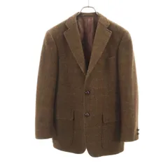 J.PRESS ジェイプレス チェック柄 ハリスツイード テーラードジャケット A6 ブラウン Harris Tweed メンズ 古着
