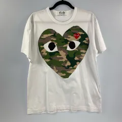 【姫路東店】 中古 PLAY COMME des GARCONS | プレイコムデギャルソン 半袖Ｔシャツ CAMO HEART T-SHIRT AX-T242 年式:2025S/S ホワイト サイズ：XL 【108】