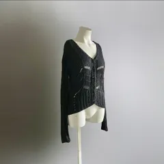 -イタリア製 00s カーディガン レーヨン ヨーロッパ ヴィンテージ ニット