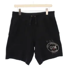 ポロ ラルフローレン POLO RALPH LAUREN ハーフパンツ ショートパンツ イージー ウエストゴム スウェット ロゴ プリント XS 黒 ブラック /BB
