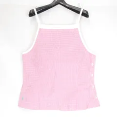 美品『USED』RALPH LAUREN【ラルフローレン】ギンガムチェック キャミソール コットン 綿 レディース ピンク カジュアル かわいい