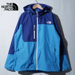 ノースフェイス THE NORTH FACE ナイロンジャケット XL ネイビー×ブルー ロゴ刺繍 オーバーサイズ ビッグシルエット ストリート ウインドブレーカー Y2K 古着 C166