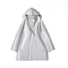 ◆美品◆ BEAUTY&YOUTH BY リバーフードミドルコート ライトグレー ウール混 上品 シンプル きれいめ