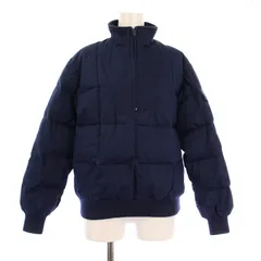 エディーバウアー EDDIE BAUER 80s 黒タグ プルオーバー 長袖 ダウン ハーフジップ ハイネック リブ 切替 S 紺 ネイビー 88B8090 /BB