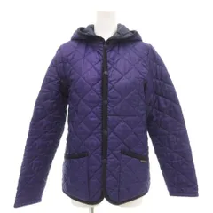 ラベンハム LAVENHAM キルティングジャケット 中綿 36 紫 パープル フード /AE