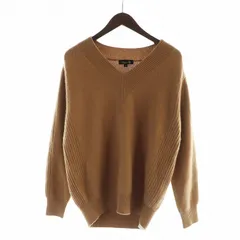 ドゥロワー Drawer カシミヤ 天竺 Vネック ニット プルオーバー セーター 薄手 長袖 カシミヤ 1 S 茶 ブラウン ■GY03 /MQ
