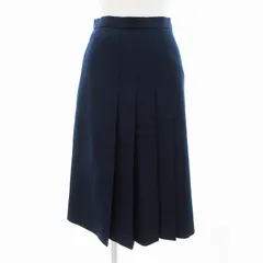 ロペ ROPE LA MODE ROPE MADEMOISELLE プリーツスカート フレア ウール ロング 7 青 ブルー /VU□ 0421