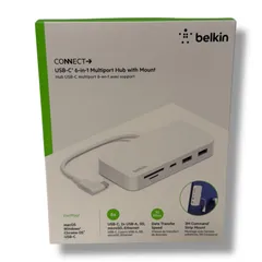 【新品未開封】Belkin ベルキン iMac専用 USB-Cハブ 6-in-1 背面マウント付き マルチポート USB-C3.2 USB-A3.2 1Gbpsイーサネットポート micro SD&SDカードスロット INC011btWH