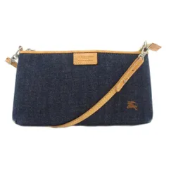 バーバリーブルーレーベル BURBERRY BLUE LABEL ショルダーバッグ デニム ロゴ インディゴ /AE