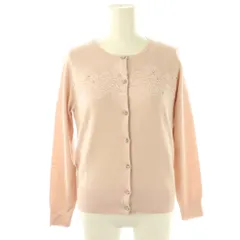 レッセパッセ LAISSE PASSE レース ビジューボタン アンサンブル ニット 38 ピンク /DF ■OSのサムネイル