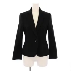 23区 オンワード樫山 テーラードジャケット アウター シングル 総裏地 ウール 34 黒 ブラック /BB ■MU