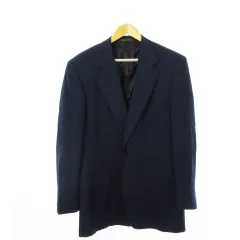 ジャンニヴェルサーチ ヴェルサーチェ GIANNI VERSACE COUTURE テーラードジャケット シングル 背抜き ロゴボタン ノーベント 紺 ネイビー /CK10 ■GY18のサムネイル