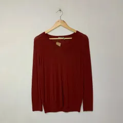 セオリー ヴィンテージ Vネック 長袖 ニット レッド ブラウン 38サイズ ユニセックス