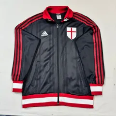 【正規品・美品】ACミラン adidasフード付きジャージ（ブラック／レッド・M 正規品・美品】ACミラン adidasフード付きジャージ（ブラック／レッド