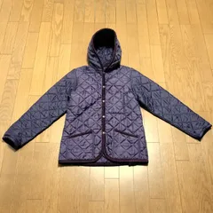 美品 LAVENHAM ラベンハム キルティング ジャケット コート レディース S 36 パープル 紫