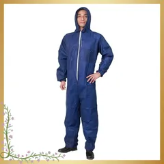 【迅速発送】不織布製作業服 つなぎ (フード付) AZ WORK 1000 (3L, 紺) 0