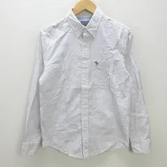 H■アバクロンビー/Abercrombie Fitch スモールドット柄 長袖BDシャツ【XS】MENS■104 【中古】