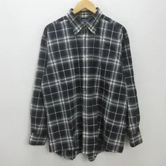 H■バーバリー ロンドン/BURBERRY LONDON ノバチェック柄 長袖BDシャツ【3L】黒/MENS■118【中古】
