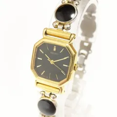 SEIKO 4N21-5022 ブラック×ゴールド 20mm レディース クォーツ 動作良好