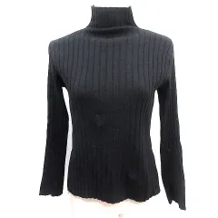 ミスティック mystic ニットセーター ハイネック リブ 長袖 F 黒 ブラック /AU