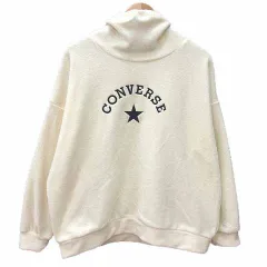 コンバース CONVERSE トレーナー フリース ロゴ刺しゅう M 白 ホワイト /YKのサムネイル