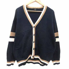 モノマート MONO-MART カーディガン ニット Vネック 長袖 M 紺 ネイビー /YK