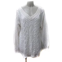 ロデオクラウンズ Rodeo Crowns ニット セーター ケーブル 長袖 F 白 ホワイト /YI ■MO