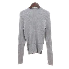 アズールバイマウジー AZUL by moussy ニット カットソー ハイネック 長袖 リブ S グレー /MN