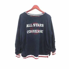 コンバース CONVERSE Tシャツ カットソー フェイクレイヤード ボートネック ロゴプリント 長袖 5L 紺 ネイビー /YKのサムネイル