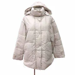 ダブルクローゼット w closet 中綿ジャケット ベスト 2way ジップアップ フード 総裏地 F アイボリー 白 ホワイト /YK