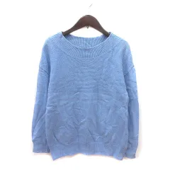 インディヴィ INDIVI ニット セーター 長袖 36 S 青 ブルー /MS