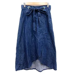 マーキュリーデュオ MERCURYDUO スカート デニム フレア ロング ウエストマーク S インディゴ /RT