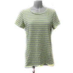 コムサイズム COMME CA ISM Tシャツ カットソー ボーダー 半袖 L 黄色 イエロー グレー /YI